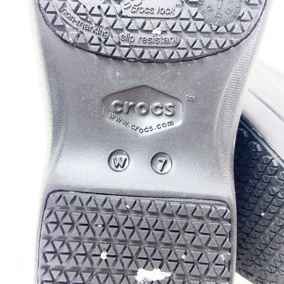 Crocs Dual Comfort US 7 Womens Black Rubber Slip On Closed Toe Clog Shoes - Picture 12 of 13